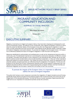 Migrant Education and Community Inclusion: Examples of Good