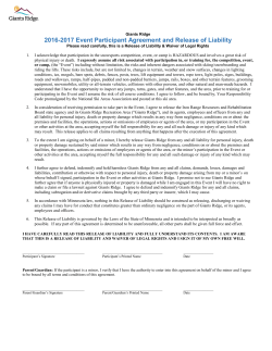 2016-2017 Event Participant Agreement and