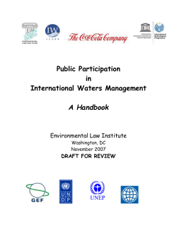 DRAFT Handbook on Public Participation in