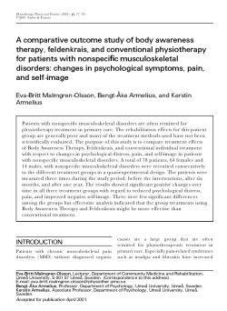 A comparative outcome study of body awareness therapy