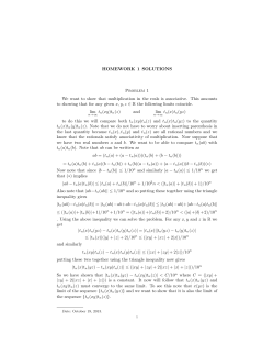 HOMEWORK 1 SOLUTIONS Problem 1 We want to show that