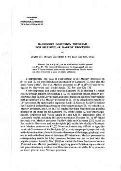 HAUSDORIFF DIMENSION THEOREMS FOR SELF