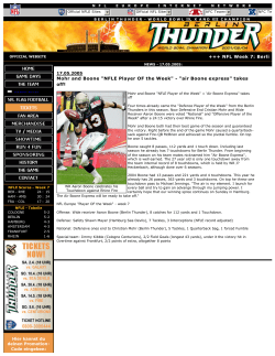 "NFLE Player OF the Week" - "air Boone express" takes off!