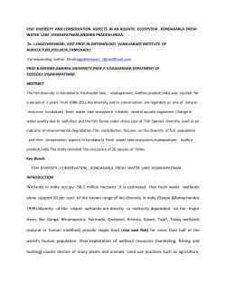 FISH DIVERSITY AND CONSERVATION ASPECTS IN AN AQUATIC