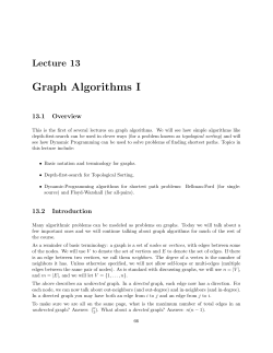 Graph Algorithms I