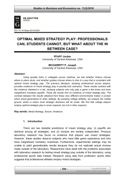 optimal mixed strategy play: professionals can, students