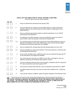 Checktist Travel Expense Claim Form