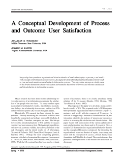 A Conceptual Development of Process and Outcome User Satisfaction