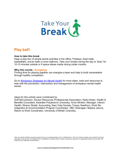 Play ball! - Workplace Strategies for Mental Health