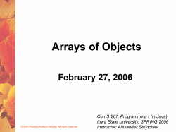22_ArraysOfObjects - Ece.iastate.edu