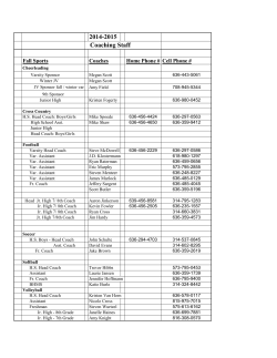 2014-2015 Coaching Staff