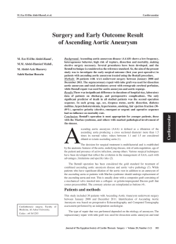 Surgery and Early Outcome Result of Ascending Aortic Aneurysm