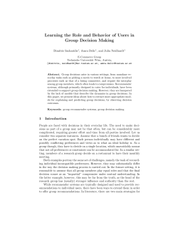 Learning the Role and Behavior of Users in Group Decision Making
