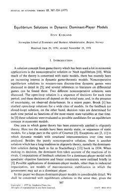 Equilibrium Solutions in Dynamic Dominant-Player