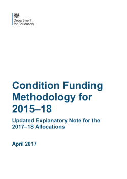 School condition funding methodology for 2015 to 2018