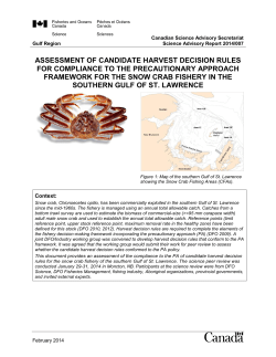 Assessment of candidate harvest decision rules for