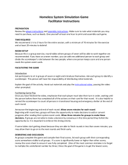Homeless System Simulation Game Facilitator Instructions