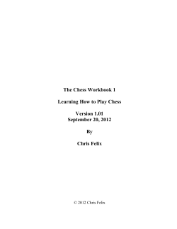 The Chess Workbook 1 Learning How to Play Chess Version 1.01