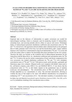 EVALUATION OF DISTRIBUTION OF 90Sr AND 137Cs
