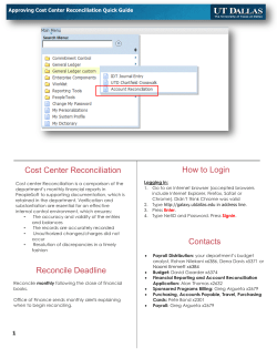 Cost Center Reconciliation How to Login Contacts Reconcile Deadline