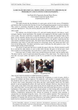 GAME TEAM CREATION AS A MOTIVATING ACTIVITY IN A