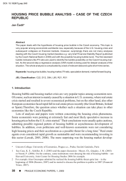 HOUSING PRICE BUBBLE ANALYSIS &ndash; CASE OF THE CZECH