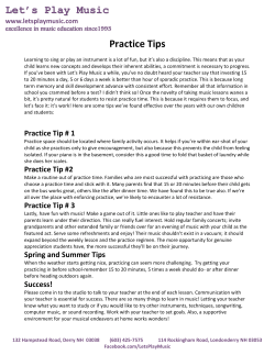Let`s Play Music Practice Tips