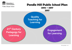 School Plan 2017 - Pendle Hill Public School