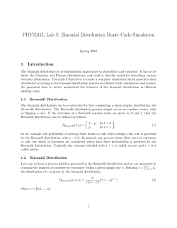 PHYS511L Lab 3: Binomial Distribution Monte Carlo Simulation