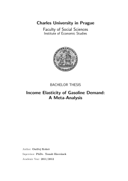 Income Elasticity of Gasoline Demand: A Meta-Analysis