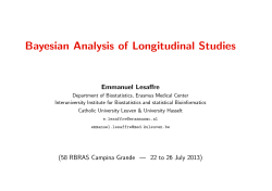 Bayesian Analysis of Longitudinal Studies