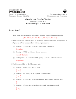 Grade 7/8 Math Circles Probability - Solutions Exercises I