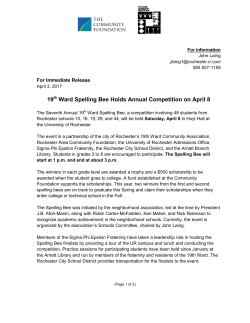 19 Ward Spelling Bee Holds Annual Competition on April 8