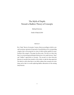 The Myth of Depth: Toward a Shallow Theory of Concepts