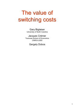 The value of switching costs