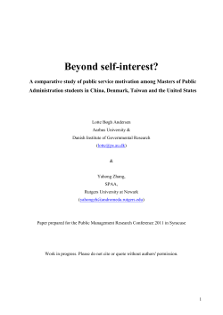 Beyond self-interest - The Maxwell School of Syracuse University