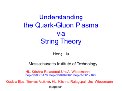 Understanding the Quark-Gluon Plasma via String Theory