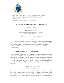 Notes on Some Schatten`s Equation 1 Preliminaries and Notation