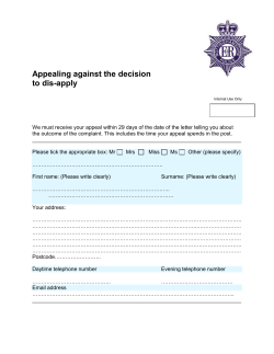 appeal against a decision to disapply