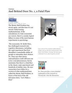 And Behind Door No. 1, a Fatal Flaw