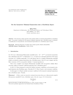 On the Isometric Minimal Immersion into a Euclidean Space