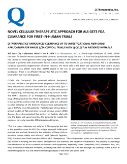 novel cellular therapeutic approach for als gets fda clearance for first