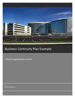 Business Continuity Plan Example