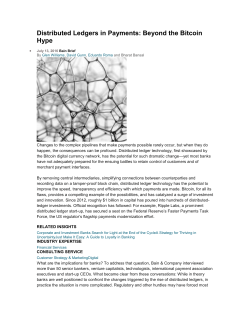 Distributed Ledgers in Payments: Beyond the Bitcoin Hype