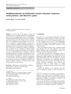Mobilizing histories in mathematics teacher education: memories
