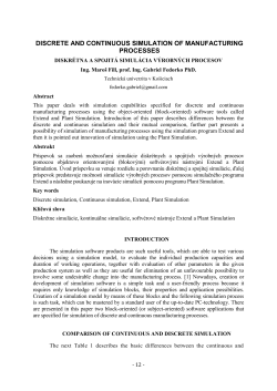 discrete and continuous simulation of manufacturing processes