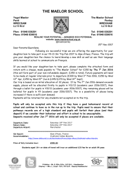 Ski Letter 2017 - The Maelor School