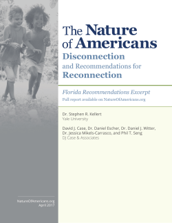 The Nature of Americans Florida Report: Recommendations Excerpt