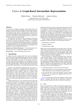 FIRM&mdash;A Graph-Based Intermediate Representation