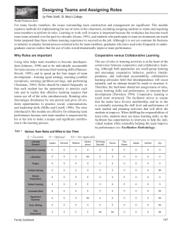 Designing Teams and Assigning Roles